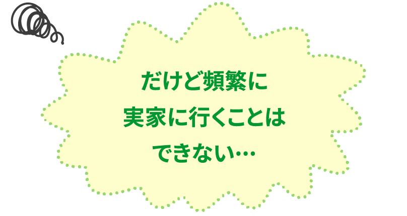 だけど頻繁に実家に行くことはできない...